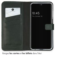 Selencia Étui de téléphone portefeuille en cuir véritable Samsung Galaxy A25 (5G) - Vert