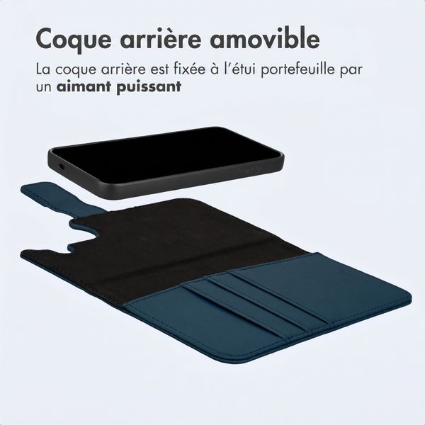 imoshion Étui portefeuille luxe 2-en-1 amovible Samsung Galaxy S25 FE - Bleu