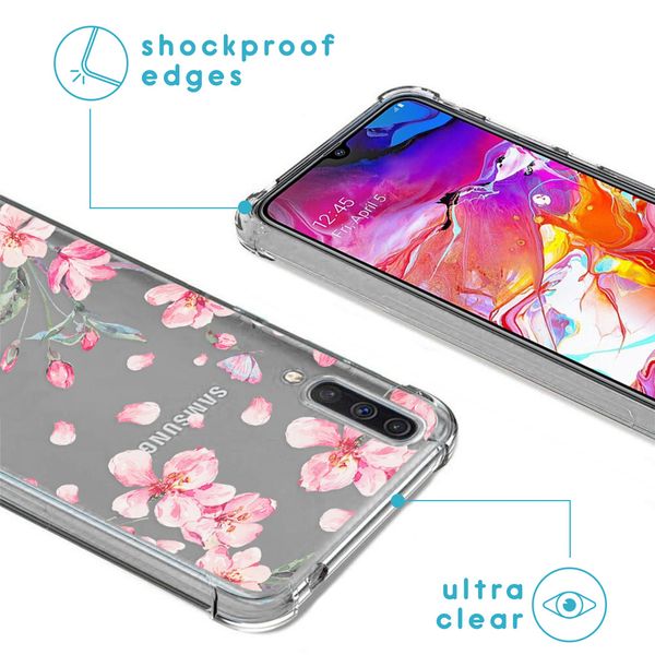 imoshion Coque Design avec cordon Samsung Galaxy A70 - Blossom Watercolor