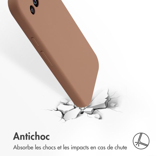 Accezz Coque Liquid Silicone Google Pixel 9A - Marron clair