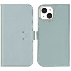 Selencia Étui portefeuille en cuir véritable Apple iPhone 14 - Air Blue