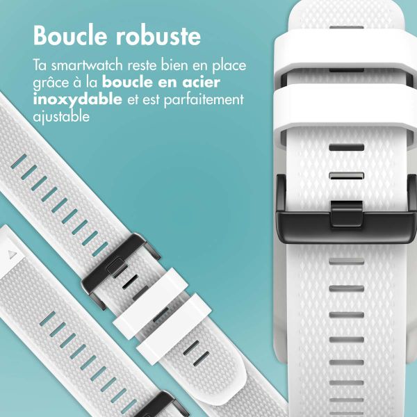 imoshion Bracelet QuickFit® en silicone  - Connexion Garmin 22 mm - Blanc
