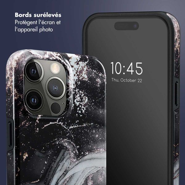 Selencia Coque arrière Vivid Apple iPhone 15 Pro Max - Chic Marble Black