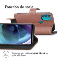 imoshion Étui de téléphone portefeuille Luxe Motorola Moto G71 - Brun