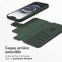 Accezz Étui de télephone portefeuille en cuir 2-en-1 avec MagSafe Apple iPhone 16e - Cedar Green