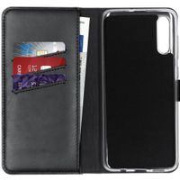 Selencia Étui portefeuille en cuir véritable Samsung Galaxy A70 - Noir