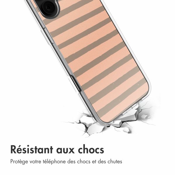 imoshion Coque Design Apple iPhone 16 - Striped peach reverse