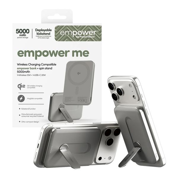 Empower by PanzerGlass Powerbank Empower Bank 5 000 mAh - MagSafe et Qi2 - Blanc