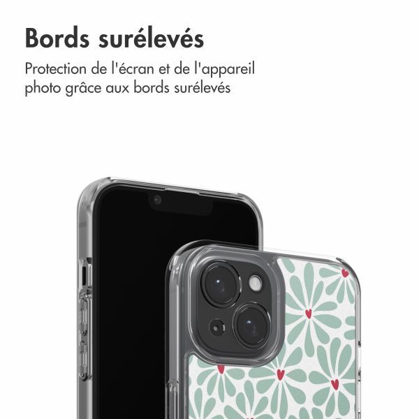 imoshion Coque Design Apple iPhone 15 - Bloom Love Sage Green