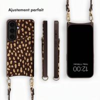 Selencia Nova coque arrière en cuir véritable avec porte-cartes Samsung Galaxy S25 - Fawn Chic