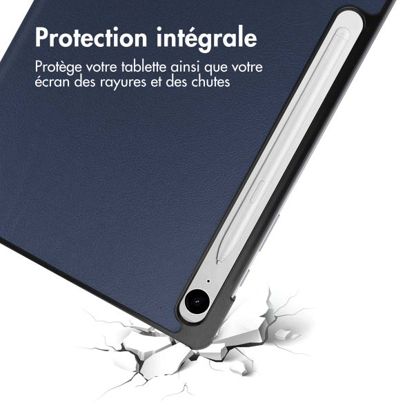 imoshion Coque tablette Trifold Samsung Galaxy Tab S9 11.0 pouces / Tab S10 FE / S9 FE 10.9 pouces - Bleu foncé