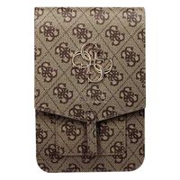 Guess Sacoche de téléphone bandoulière - Pochette d'épaule pour smartphone avec lanière logo 4G - Brun