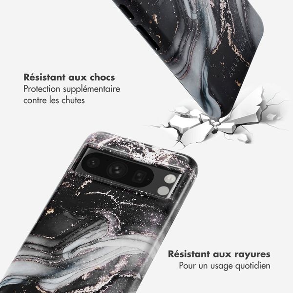 Selencia Coque arrière Vivid Tough Google Pixel 8 Pro - Chic Marble Black