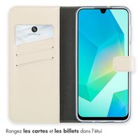 Selencia Étui de téléphone portefeuille en cuir véritable Samsung Galaxy A16 (5G) - Greige