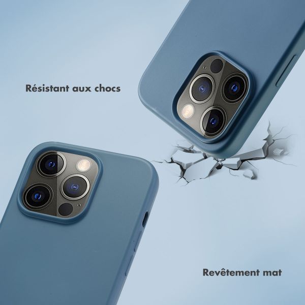 Selencia Coque avec dragonne de luxe iPhone 14 Pro - Bleu