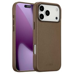 Accezz Coque arrière en cuir avec MagSafe Apple iPhone 17 Pro Max - Marron café