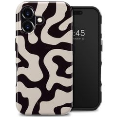 Selencia Coque arrière Vivid avec MagSafe Apple iPhone 16 - Art Wave Black