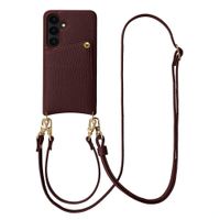 Selencia Coque de télephone Nova avec cordon et porte-cartes Samsung Galaxy S25 / S24 - Bold Burgundy