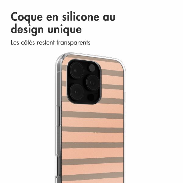 imoshion Coque Design Apple iPhone 16 Pro - Striped peach reverse