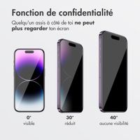 Accezz Protection d’écran en verre trempé avec filtre de confidentialité + Applicateur Apple iPhone 13 / 13 Pro / 14 / 16e