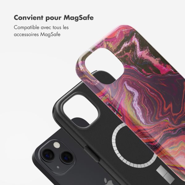 Selencia Coque arrière Vivid Tough avec MagSafe iPhone 13 - Marble Purple