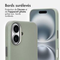 Accezz Coque arrière en cuir avec MagSafe Apple iPhone 16 - Light Grey