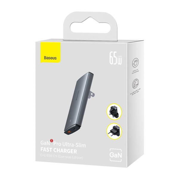 Baseus GaN5 Pro | Chargeur mural ultra-fin - 65 watts