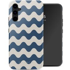 Selencia Coque arrière Vivid Tough Samsung Galaxy A34 - Wave Vibes Classic Blue