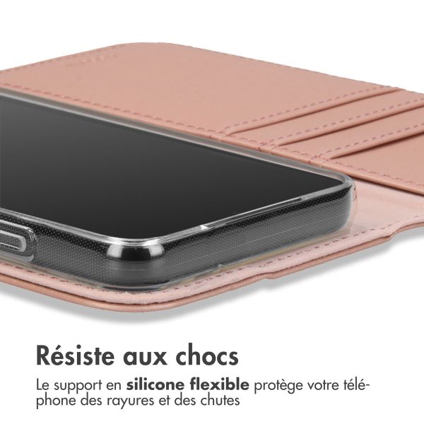 Accezz Étui de téléphone portefeuille Wallet iPhone 13 Pro - Rose Champagne