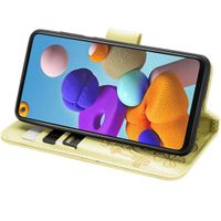 Etui de téléphone Fleurs de Trèfle Galaxy A21s - Jaune