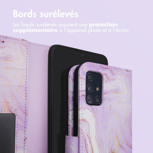 imoshion ﻿Étui de téléphone portefeuille Design Samsung Galaxy A51 - Purple Marble