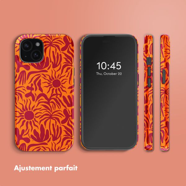 Selencia Coque arrière Vivid avec MagSafe Apple iPhone 15 - Tropical Vibes Apricot