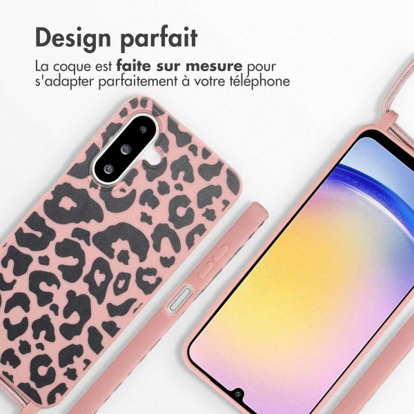 imoshion Coque design en silicone avec cordon Samsung Galaxy A26 - Animal Pink