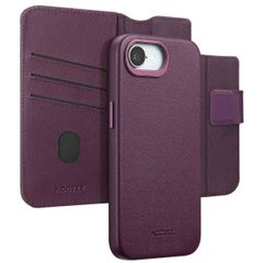 Accezz Étui de téléphone portefeuille en cuir 2-en-1 avec MagSafe Apple iPhone 16e - Heath Purple