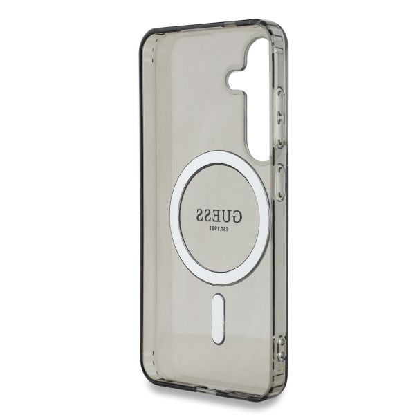 Guess Coque MagSafe IML Glitter Gradient Samsung Galaxy S25 - Noir