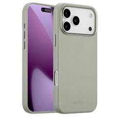 Accezz Coque arrière en cuir avec MagSafe Apple iPhone 17 Pro Max - Light Grey