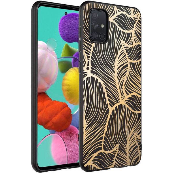 imoshion Coque Design Samsung Galaxy A71 - Feuilles / Noir