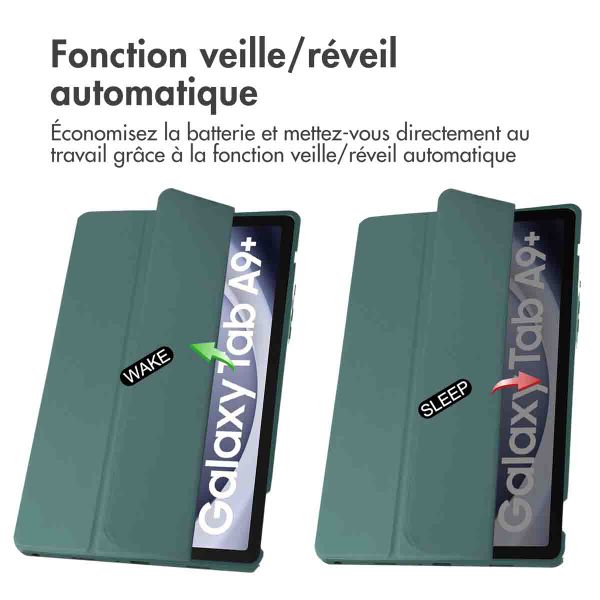 imoshion Coque tablette rigide Trifold Samsung Galaxy Tab A9 Plus - Vert