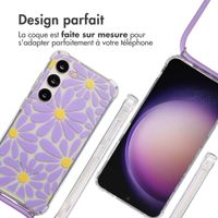 imoshion Coque Design avec cordon Samsung Galaxy S23 - Tropical Violet Flowers Connect