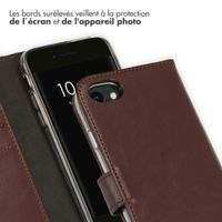 Selencia Étui portefeuille en cuir véritable Apple iPhone SE (2022 / 2020) / 8 / 7 / 6(s) - Marron