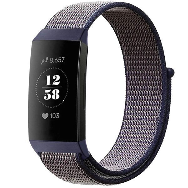 imoshion Bracelet en nylon Fitbit Charge 3 / 4 - Bleu foncé