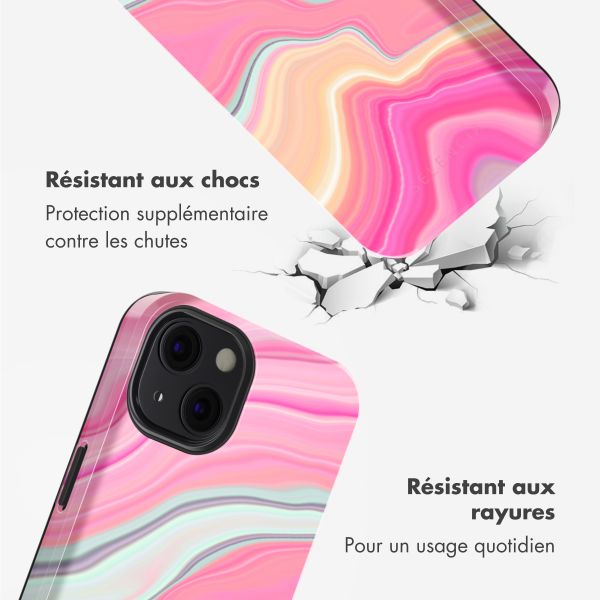 Selencia Coque arrière Vivid Tough avec MagSafe iPhone 13 - Pastel Lipstick Marble