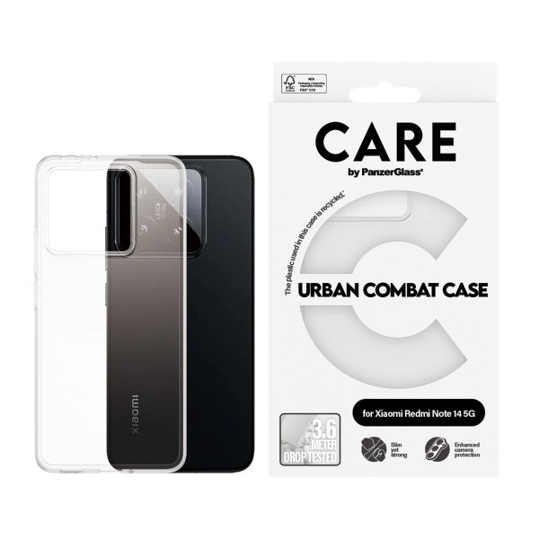 CARE by PanzerGlass Coque Urban Combat MagSafe Xiaomi Redmi Note 14 (5G) - Transparent