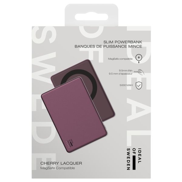 iDeal of Sweden MagSafe Powerbank Slim 5.000 mAh - Batterie externe sans fil - Cherry Lacquer