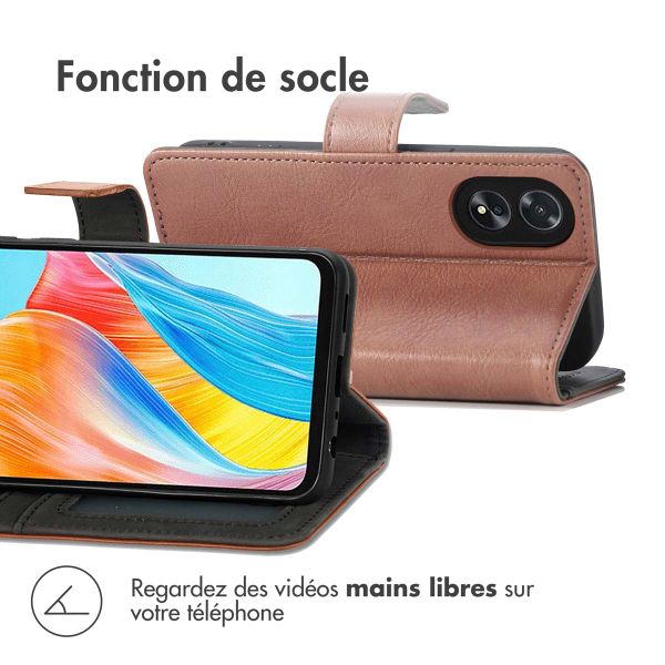 imoshion Étui de téléphone portefeuille Oppo A18 / Oppo A38 - Brun