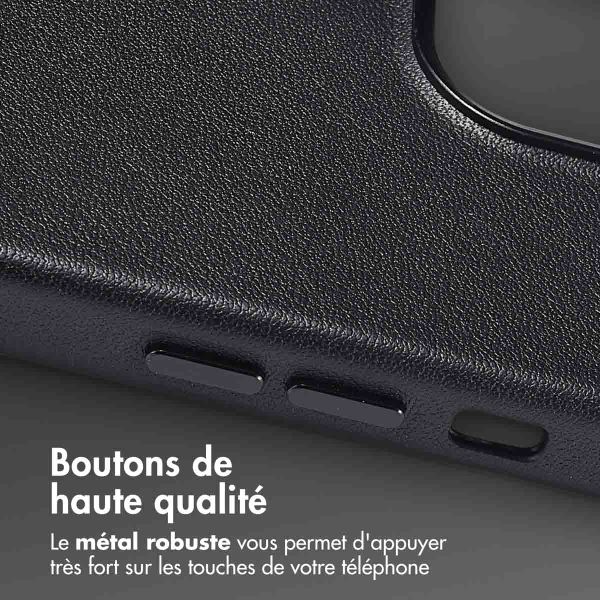 Accezz Coque arrière en cuir avec MagSafe Apple iPhone 13 Pro - Onyx Black