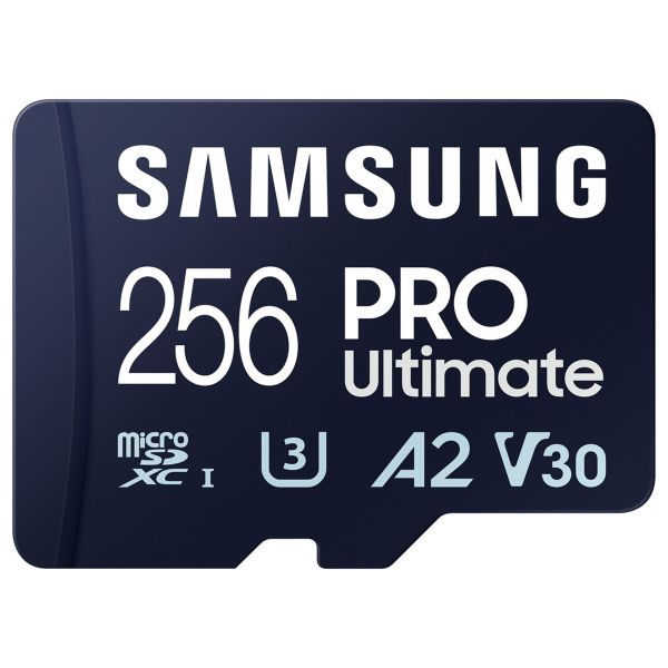 Samsung PRO Ultimate microSD - 256GB - Inclus un adaptateur SD - UHS-I/U3/Full HD/4K UHD