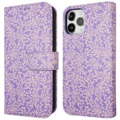 imoshion Étui de télephone portefeuille Design Apple iPhone 12 (Pro) - Purple White Flowers