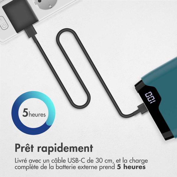 imoshion Batterie externe - 20.000 mAh - Quick Charge et Power Delivery - Vert pétrole