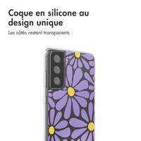 imoshion Coque design pour Samsung Galaxy S21 FE - Tropical Violet Flowers Connect